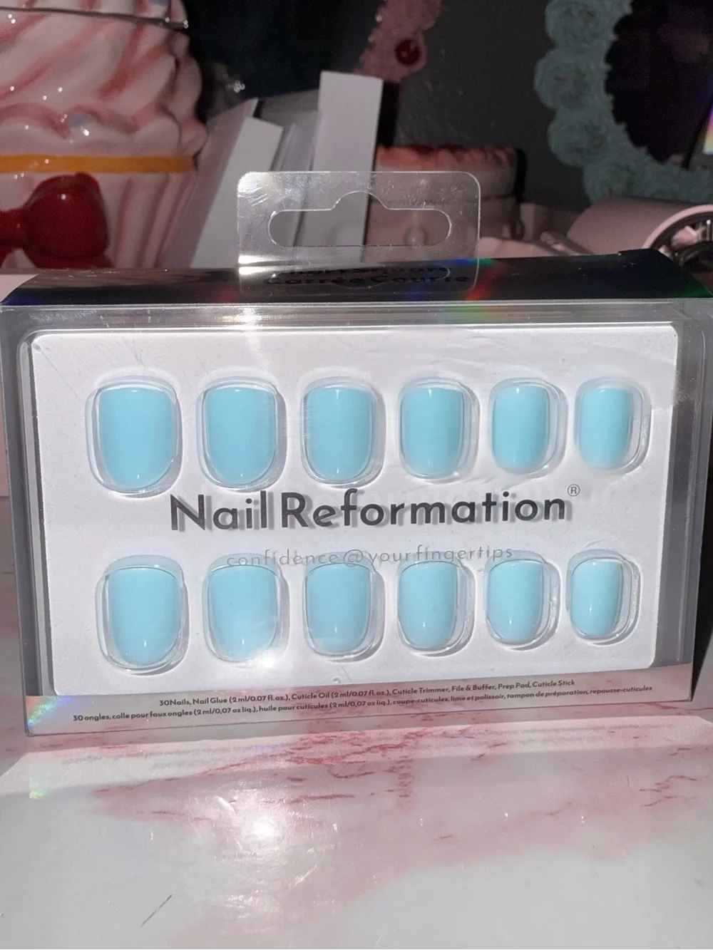 Nail Reformation Light Blue Press-On Nails in Short Square
